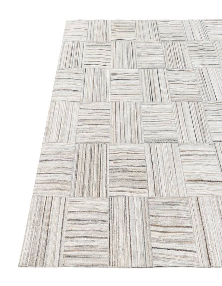 Detail image of  4' 11 x 8' 2 Cowhide Stocks Rug