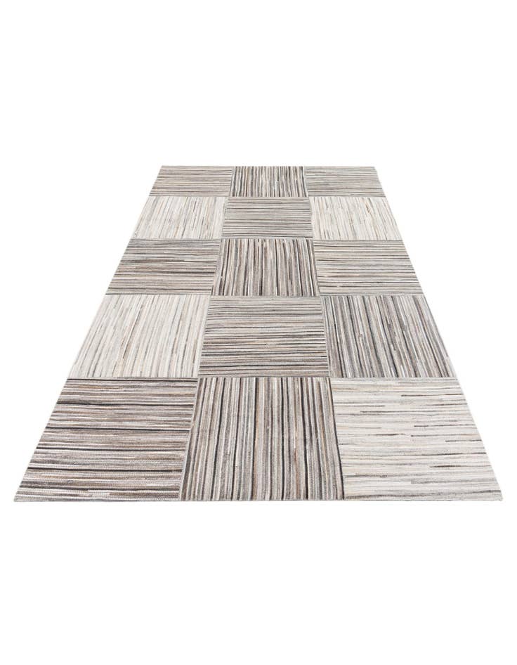 Detail image of  4' 11 x 8' 1 Cowhide Stocks Rug