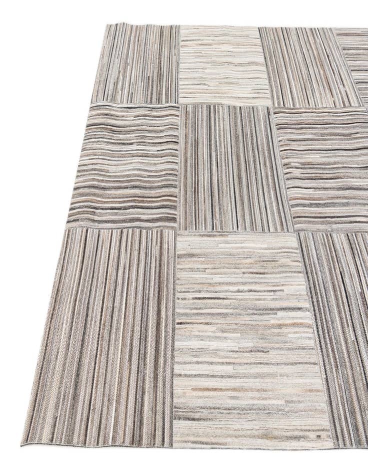 Detail image of  4' 11 x 8' 1 Cowhide Stocks Rug