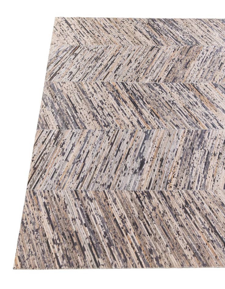 Detail image of  5' 1 x 8' 2 Cowhide Stocks Rug