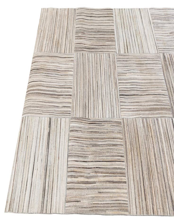 Detail image of  5' x 8' 3 Cowhide Stocks Rug