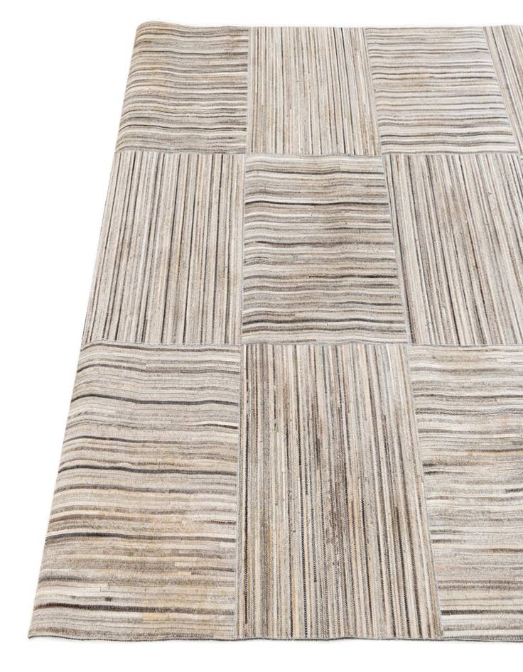 Detail image of  4' 11 x 8' 2 Cowhide Stocks Rug