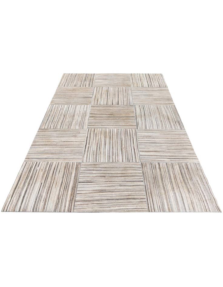 Detail image of  4' 11 x 8' 3 Cowhide Stocks Rug