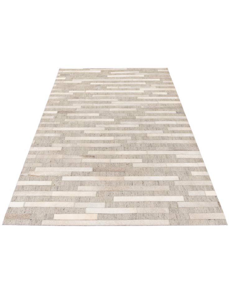 Detail image of  4' 1 x 6' 1 Cowhide Stocks Rug