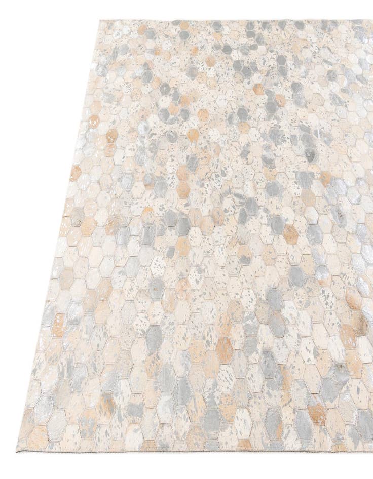 Detail image of  4' 1 x 6' 1 Cowhide Stocks Rug