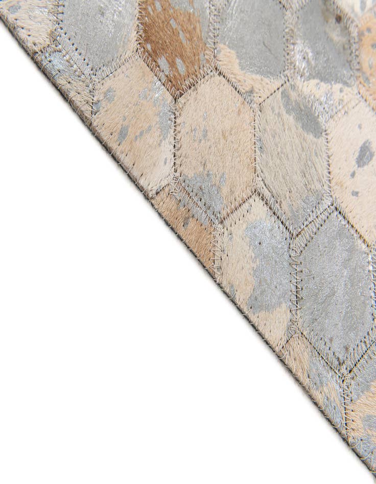 Detail image of  4' 1 x 6' 1 Cowhide Stocks Rug