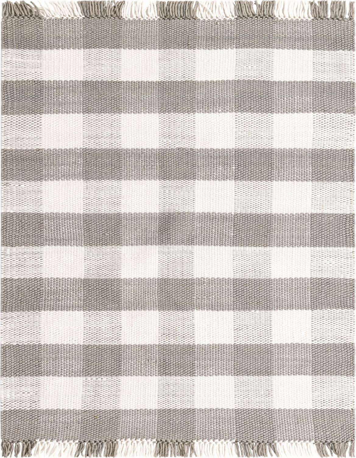 Primary image  5' 3 x 8' Eco Plaid   Washable Indoor / Outdoor Rug