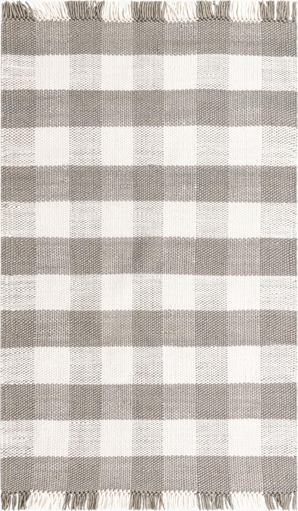 Primary image  5' 3 x 8' Eco Plaid   Washable Indoor / Outdoor Rug