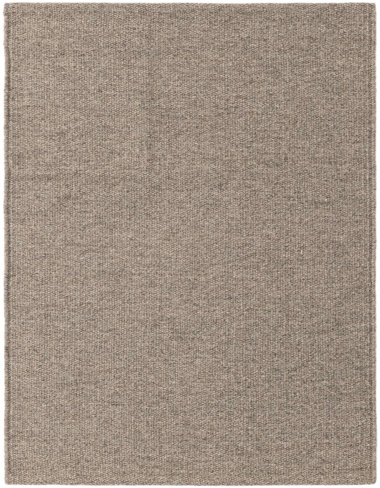 A 2x3 rectangular gray modern wool flatweave rug, perfect for a kitchen, bathroom, or entryway.