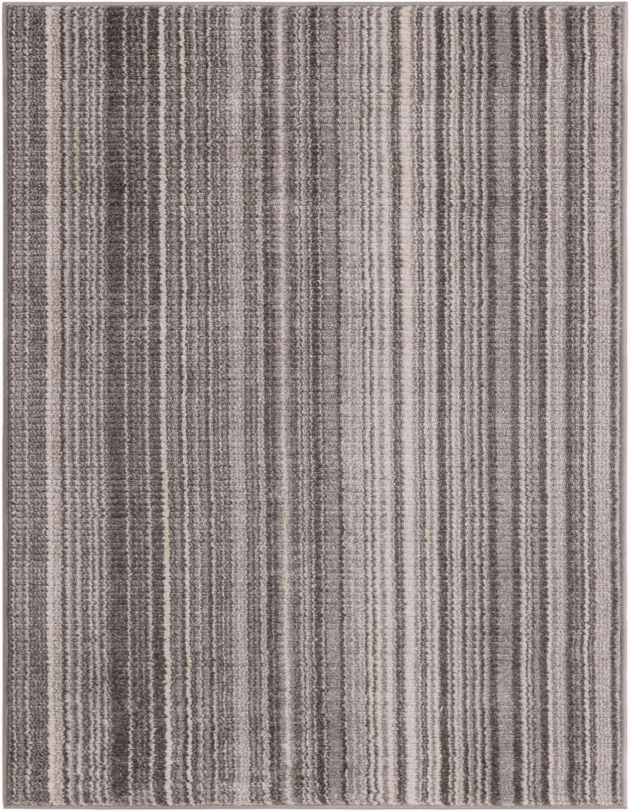 A 3x5 rectangular gray area rug with a textured striped pattern, ideal for an entryway or kitchen.