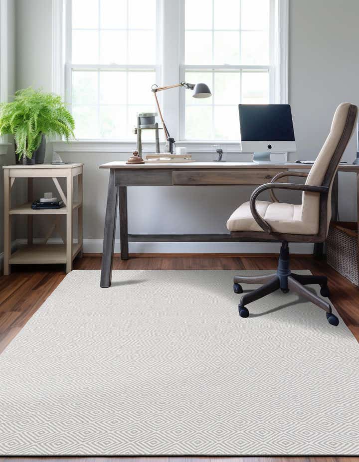 Gray 7' 10 x 10' Hand Woven Geo Trellis Flatweave Rug | Rugs.com