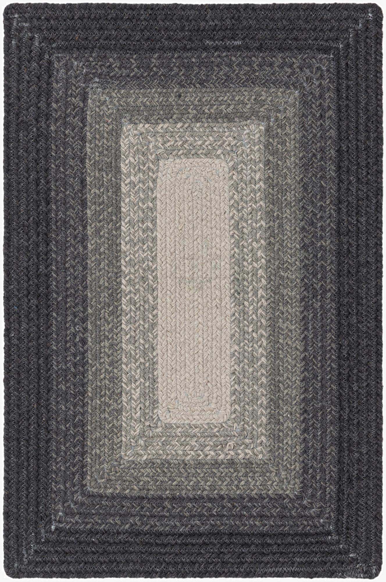  2' x 3' 1  Hand Hand Braided Wool Rug