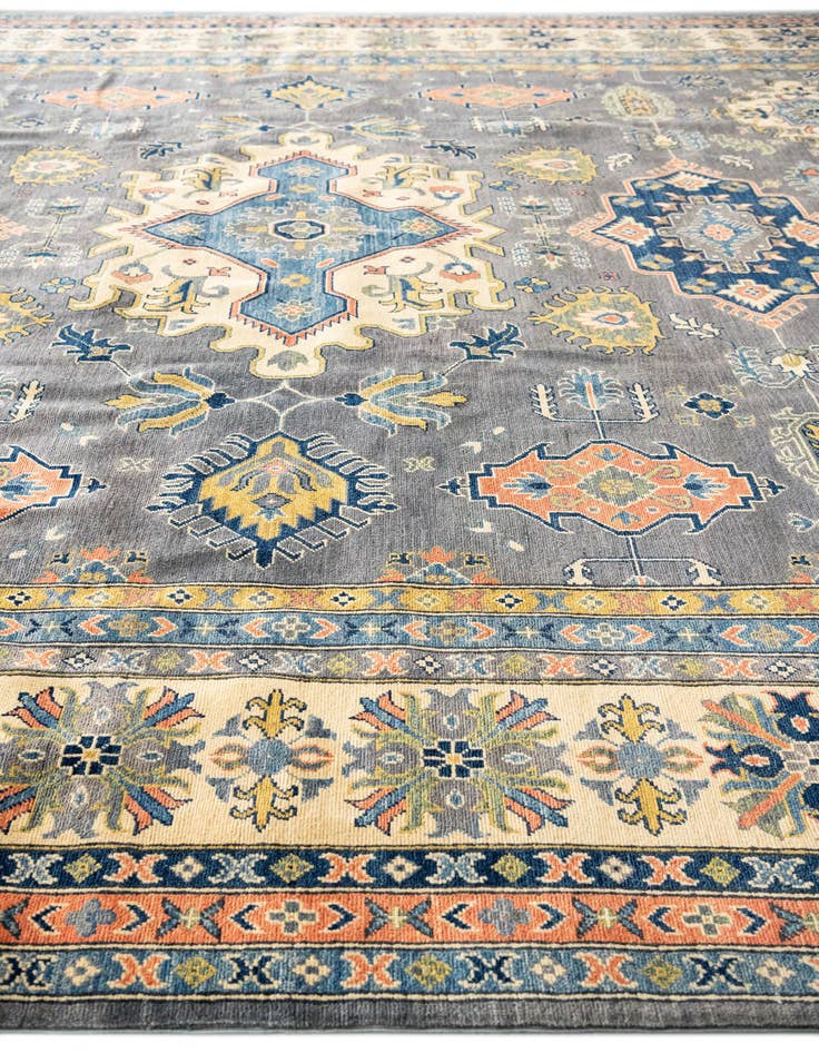 Detail image of  12' 2 x 15' 2  Hand Knotted Kazak Rug