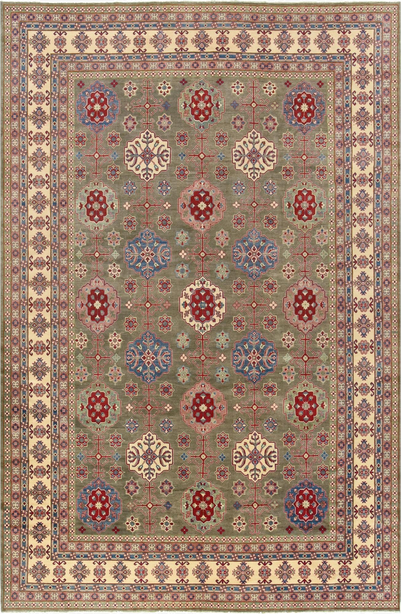  12' 10 x 19' 6  Hand Knotted Kazak Rug