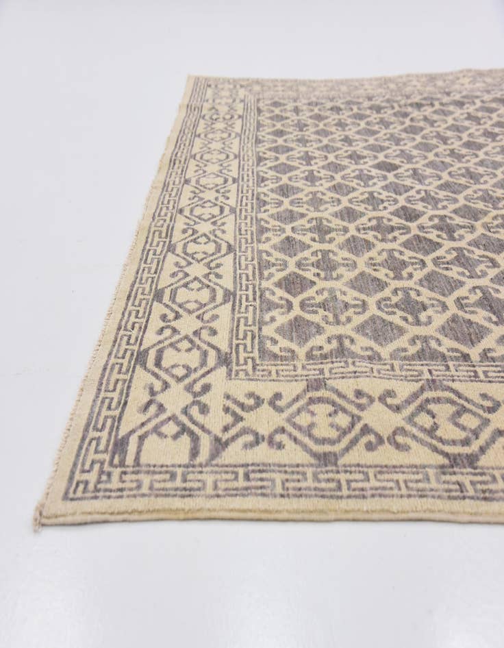 Detail image of  6' 7 x 9' 7  Hand Knotted Khotan Ziegler Rug