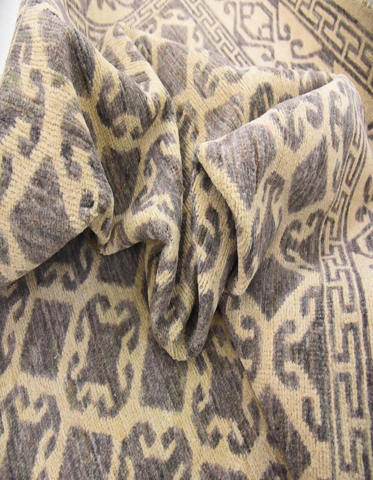 Detail image of  6' 7 x 9' 7  Hand Knotted Khotan Ziegler Rug