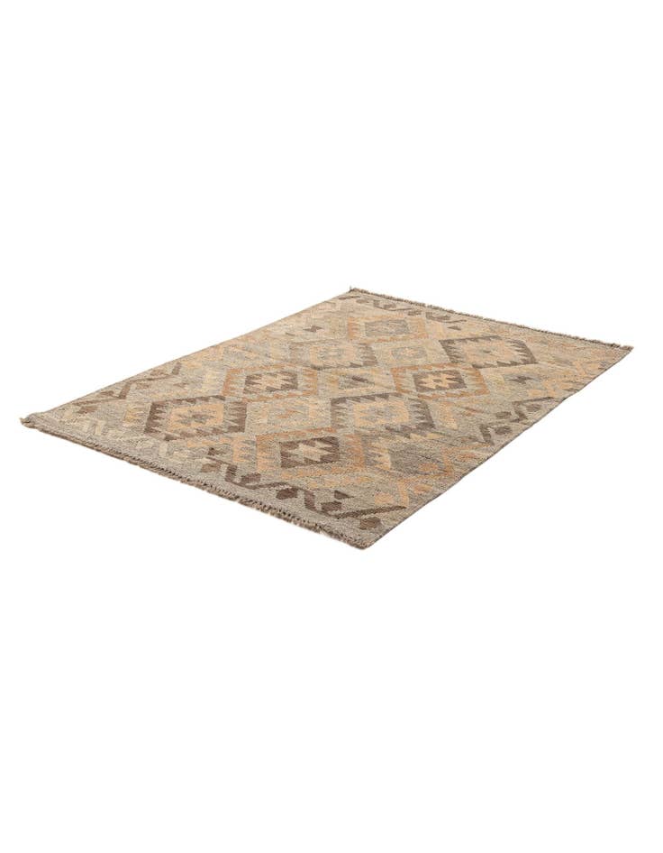 Detail image of  3' 5 x 4' 9  Hand Woven Kilim Maymana Wool Rug