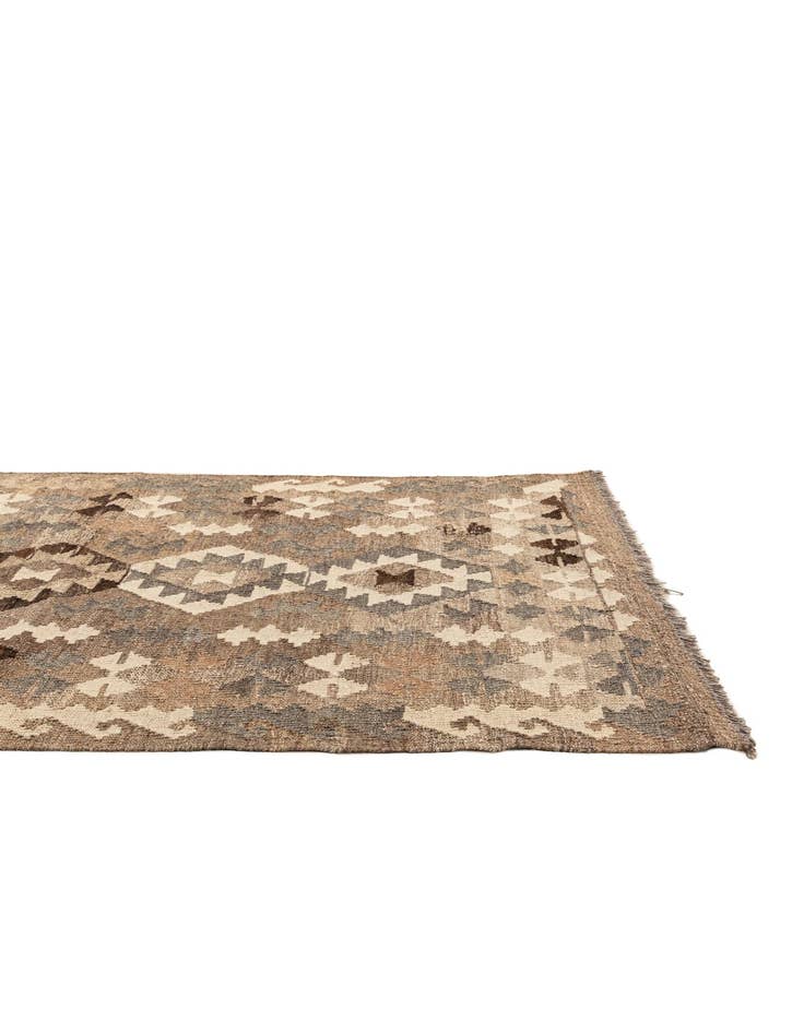 Detail image of  3' 5 x 5'  Hand Woven Kilim Maymana Wool Rug