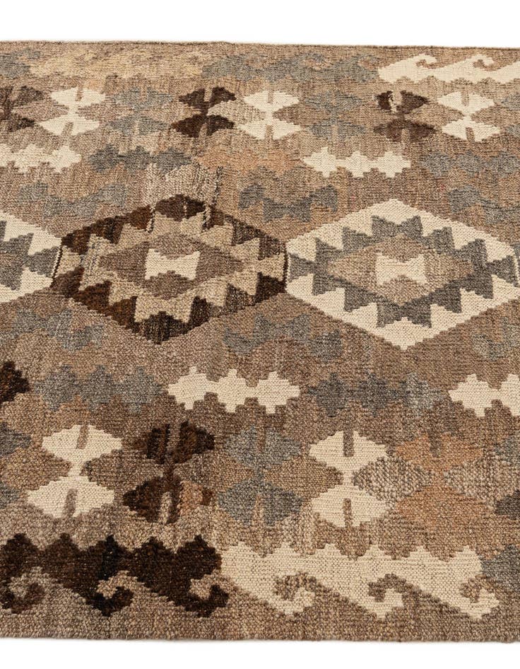 Detail image of  3' 5 x 5'  Hand Woven Kilim Maymana Wool Rug