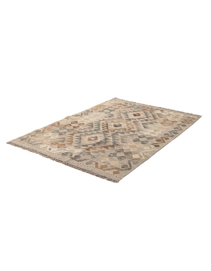 Detail image of  3' 3 x 5' 11  Hand Woven Kilim Maymana Wool Rug