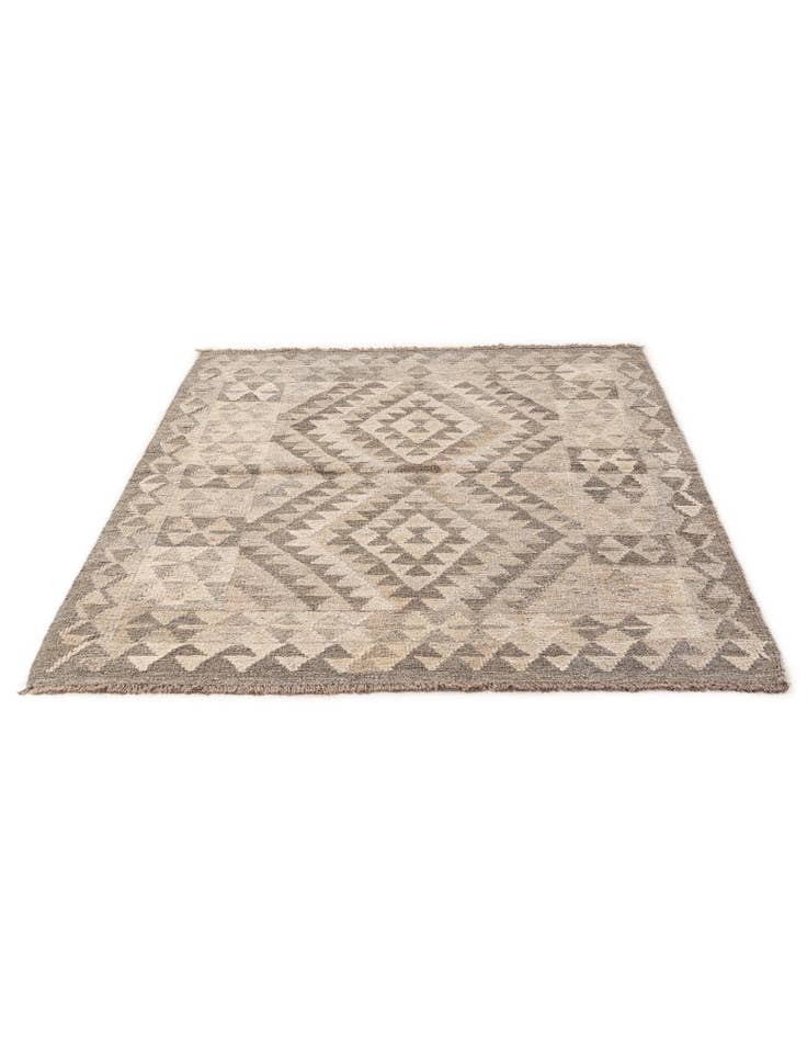 Detail image of  3' 7 x 4' 10  Hand Woven Kilim Maymana Wool Rug