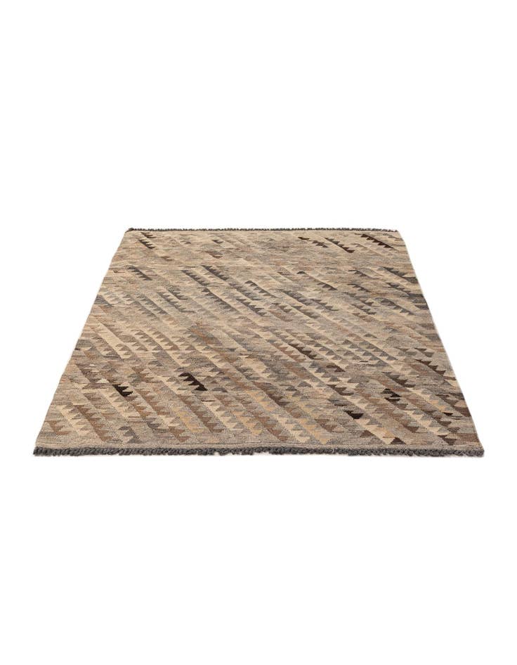 Detail image of  4' x 5' 10  Hand Woven Kilim Maymana Wool Rug