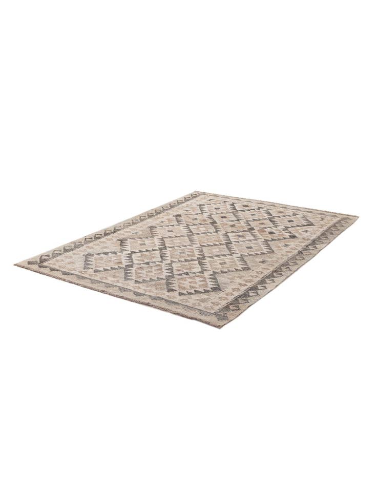 Detail image of  4' x 5' 10  Hand Woven Kilim Maymana Wool Rug