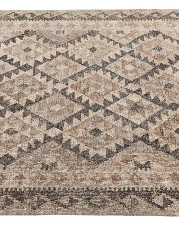 Detail image of  4' x 5' 10  Hand Woven Kilim Maymana Wool Rug