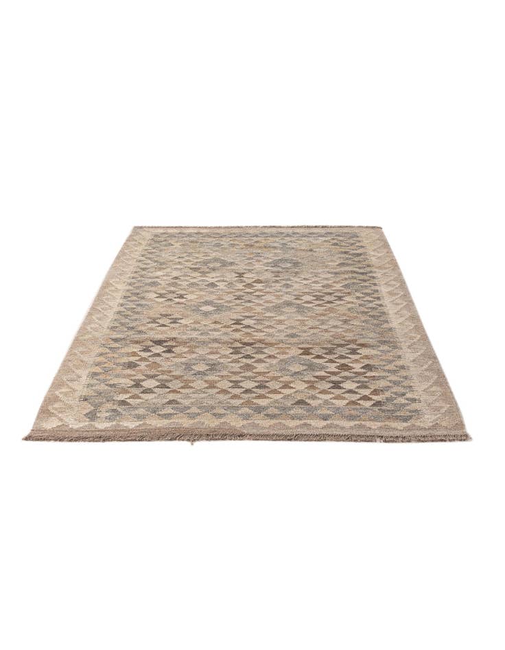 Detail image of  3' 10 x 5' 10  Hand Woven Kilim Maymana Wool Rug