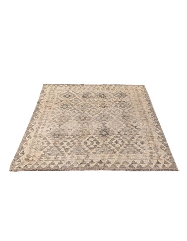 Detail image of  4' x 5' 11  Hand Woven Kilim Maymana Wool Rug