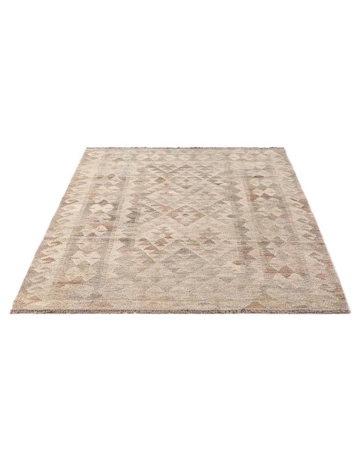 Detail image of  3' 10 x 5' 10  Hand Woven Kilim Maymana Wool Rug