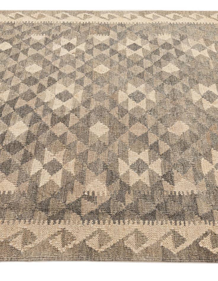 Detail image of  3' 11 x 5' 9  Hand Woven Kilim Maymana Wool Rug