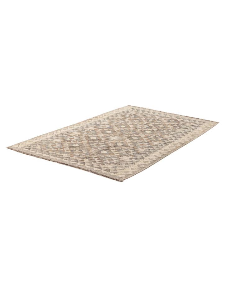 Detail image of  3' 11 x 5' 10  Hand Woven Kilim Maymana Wool Rug