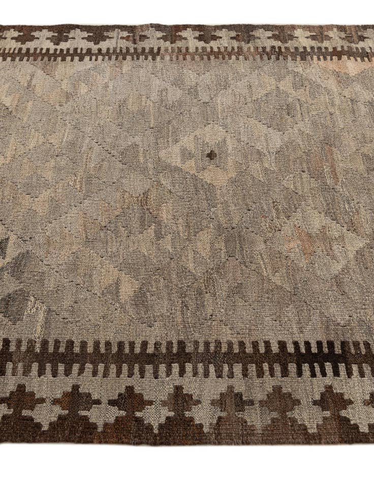 Detail image of  3' 10 x 6'  Hand Woven Kilim Maymana Wool Rug