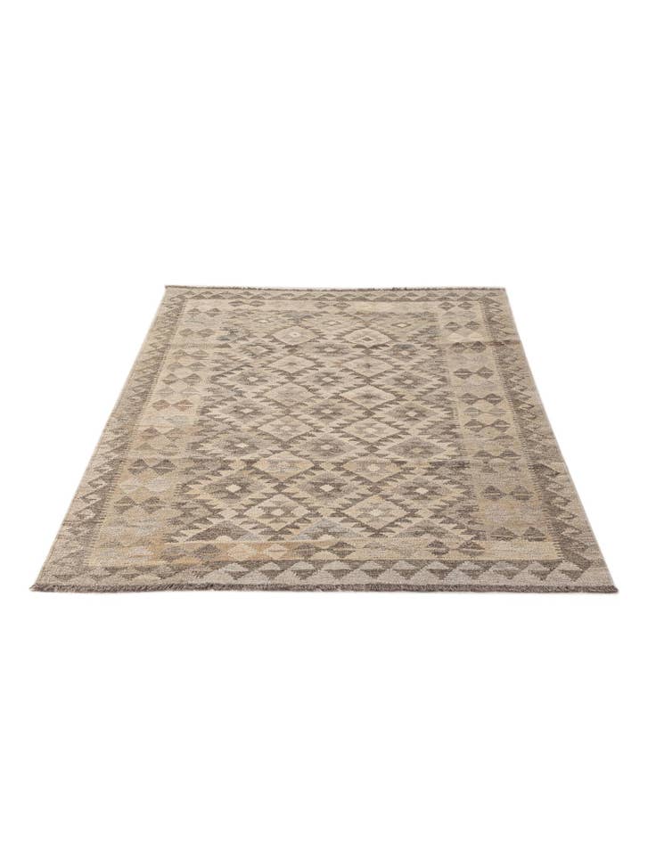 Detail image of  3' 11 x 6'  Hand Woven Kilim Maymana Wool Rug