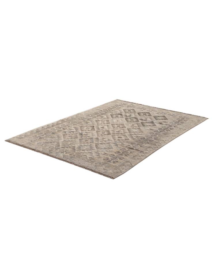 Detail image of  4' 1 x 6'  Hand Woven Kilim Maymana Wool Rug