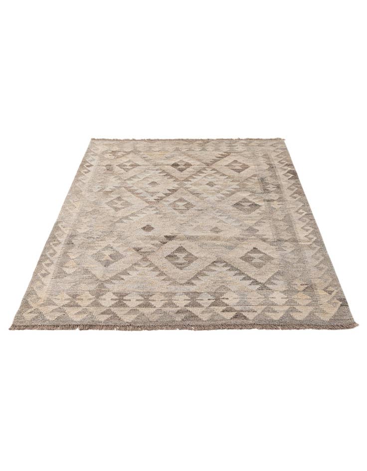 Detail image of  4' x 5' 9  Hand Woven Kilim Maymana Wool Rug