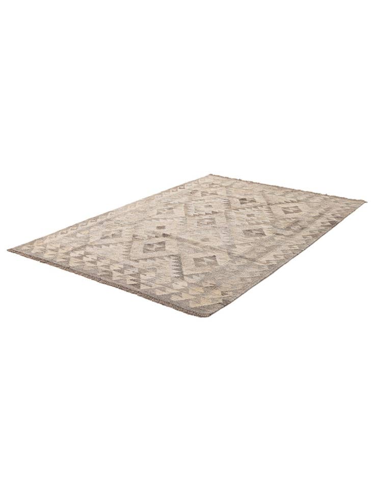 Detail image of  4' x 5' 9  Hand Woven Kilim Maymana Wool Rug