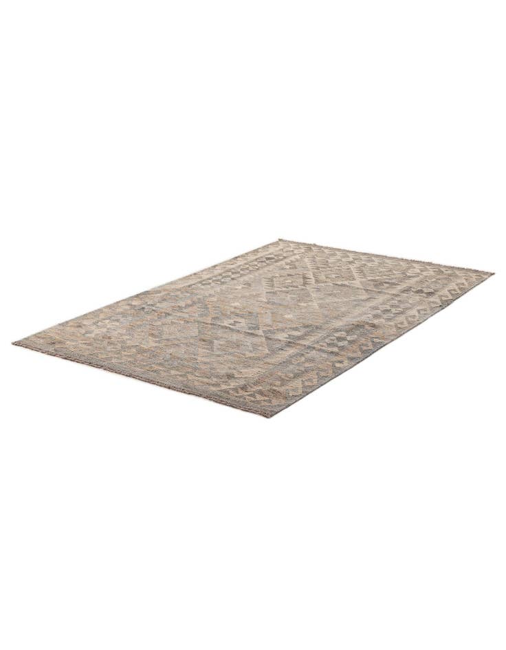 Detail image of  4' x 6' 6  Hand Woven Kilim Maymana Wool Rug