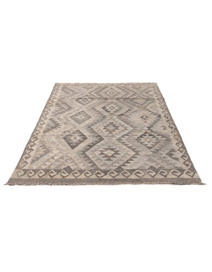 Detail image of  4' 1 x 6' 3  Hand Woven Kilim Maymana Wool Rug