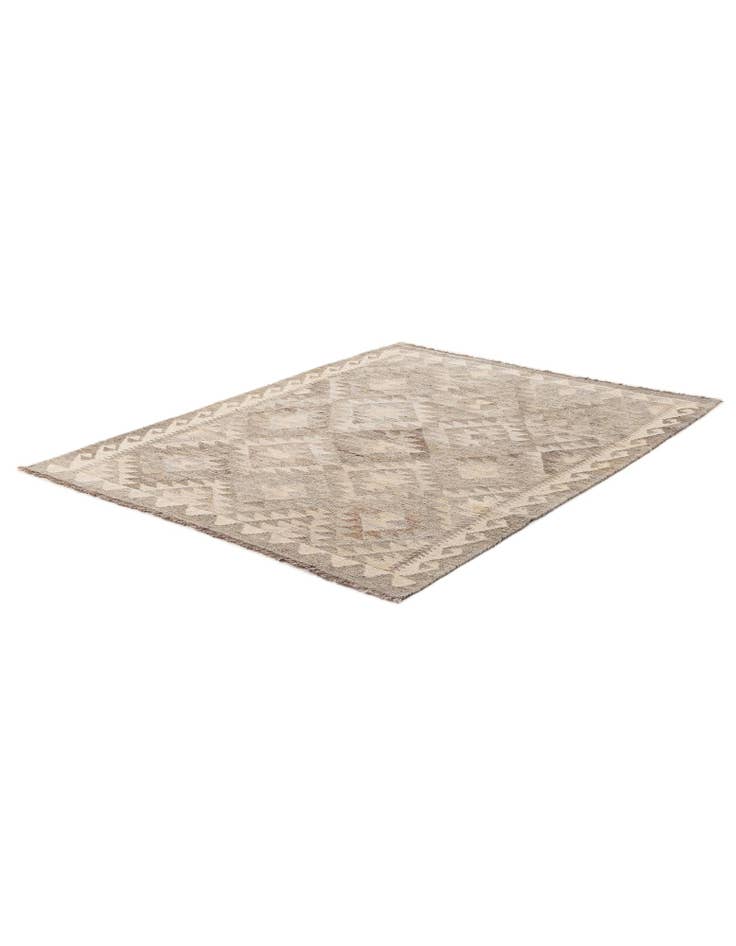 Detail image of  4' 3 x 5' 8  Hand Woven Kilim Maymana Wool Rug