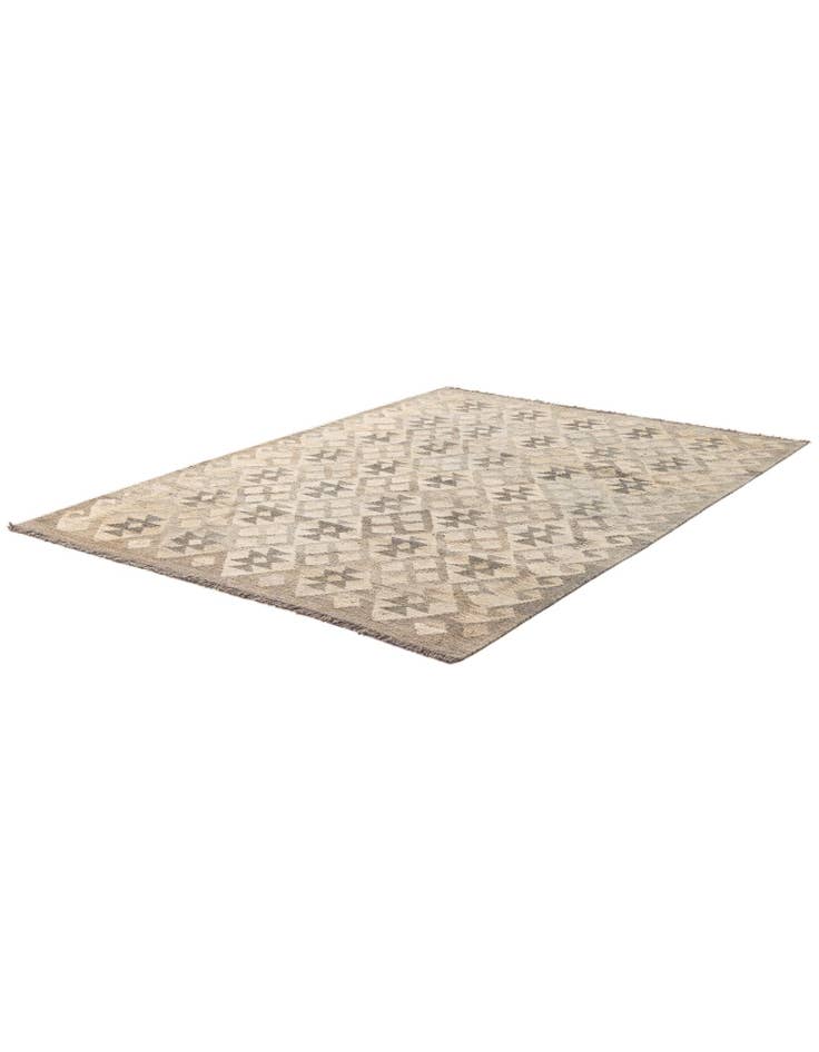 Detail image of  4' 3 x 6'  Hand Woven Kilim Maymana Wool Rug