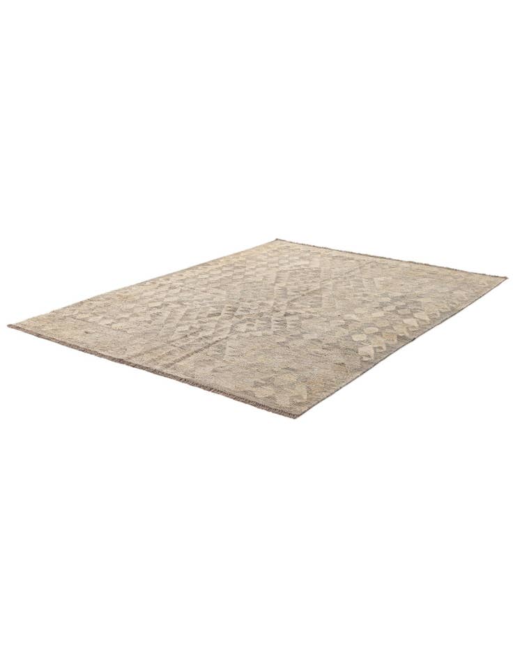 Detail image of  4' 5 x 6'  Hand Woven Kilim Maymana Wool Rug