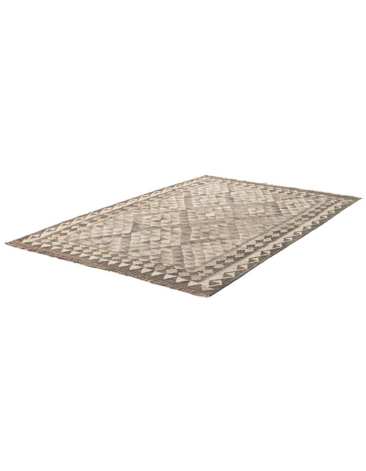 Detail image of  4' 2 x 6'  Hand Woven Kilim Maymana Wool Rug