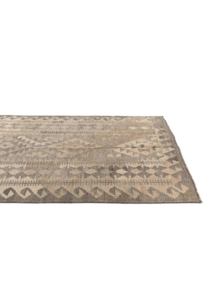 Detail image of  4' 3 x 6'  Hand Woven Kilim Maymana Wool Rug