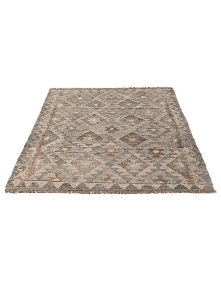 Detail image of  4' 2 x 6'  Hand Woven Kilim Maymana Wool Rug