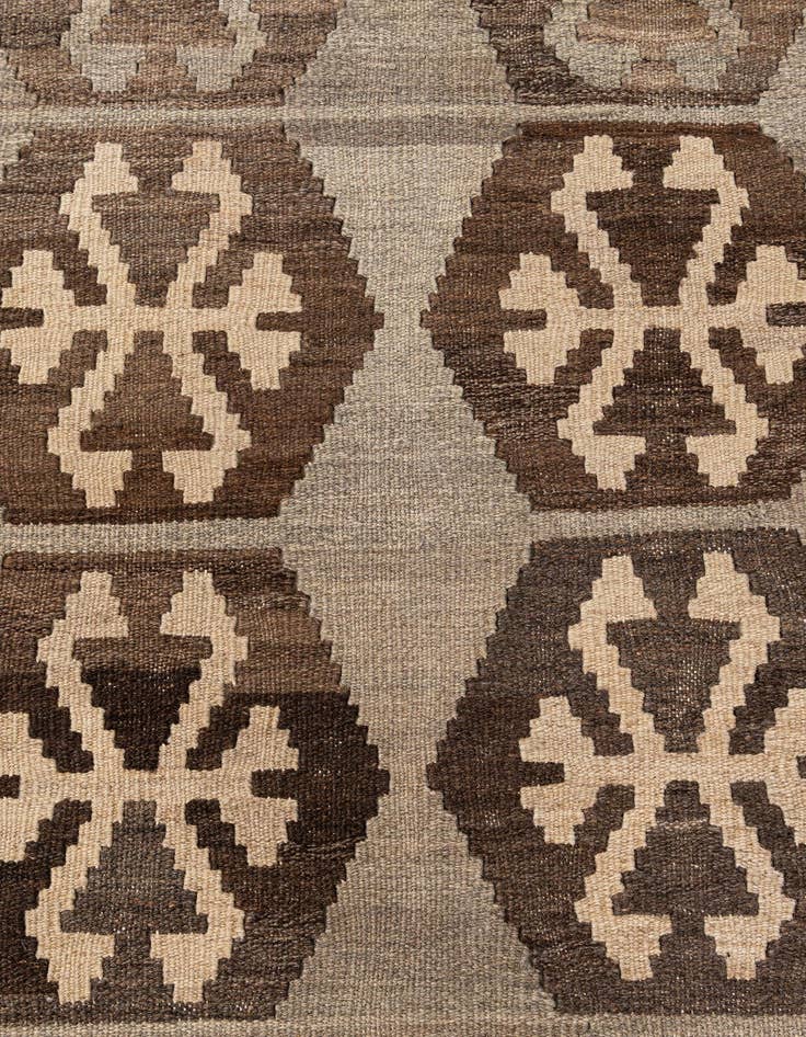 Detail image of  4' 4 x 6'  Hand Woven Kilim Maymana Wool Rug