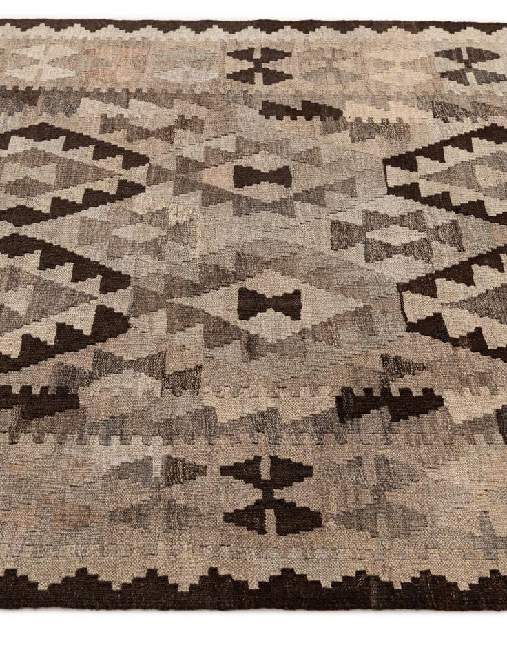 Detail image of  4' 5 x 6' 3  Hand Woven Kilim Maymana Wool Rug