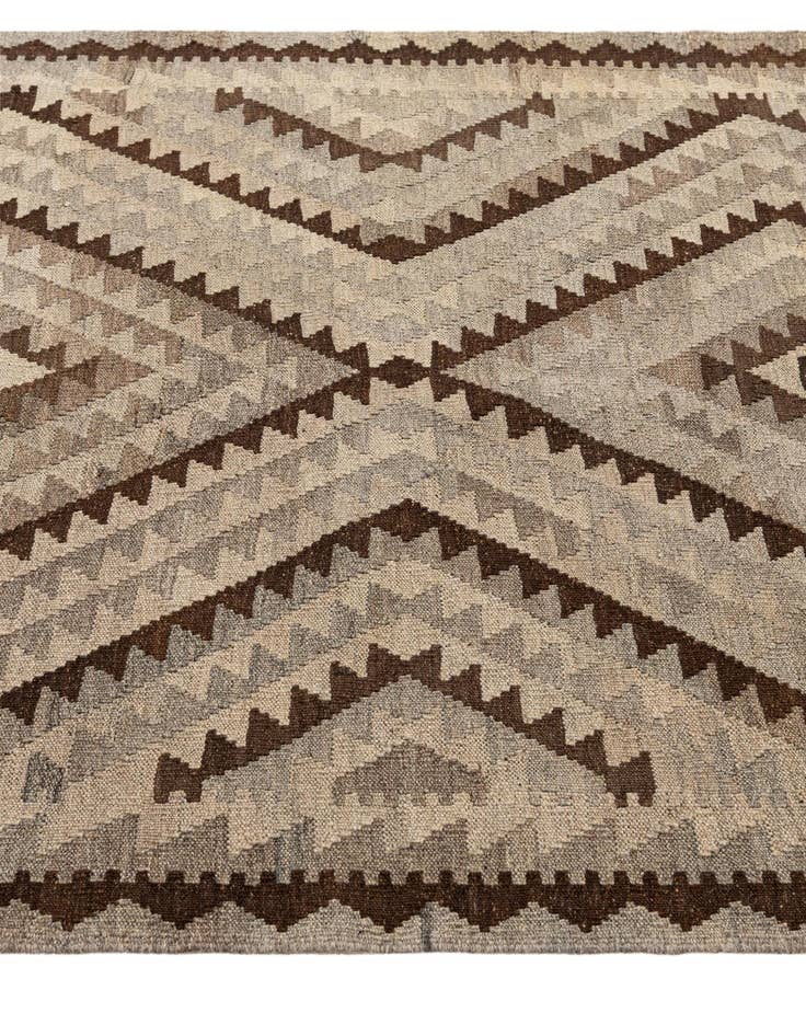 Detail image of  4' 1 x 6' 3  Hand Woven Kilim Maymana Wool Rug