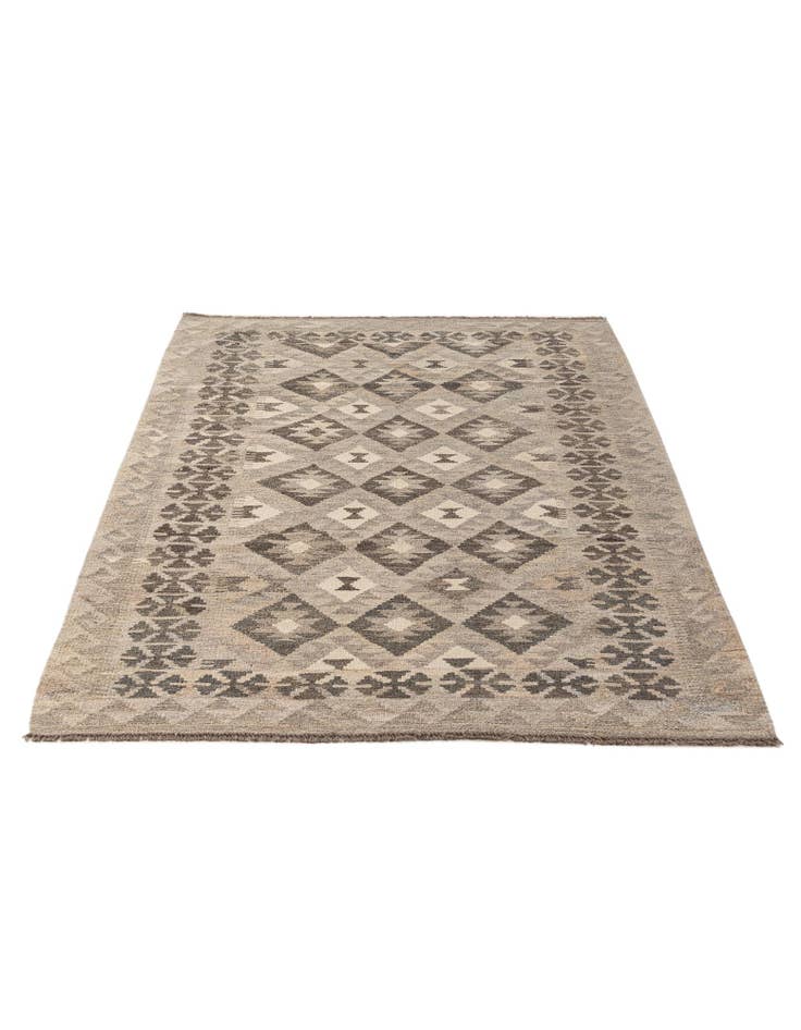 Detail image of  4' 2 x 6' 2  Hand Woven Kilim Maymana Wool Rug